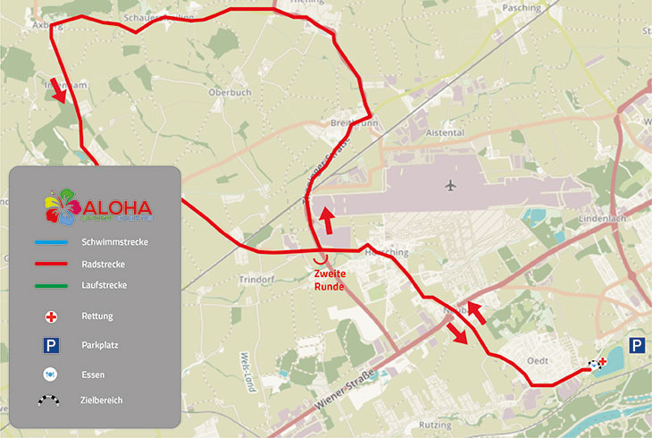 ALOHA TRI Traun Radstrecke Olympische Distanz
