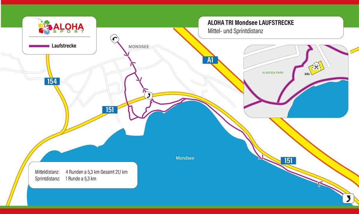 Laufstrecke ALOHA TRI Mondseeland