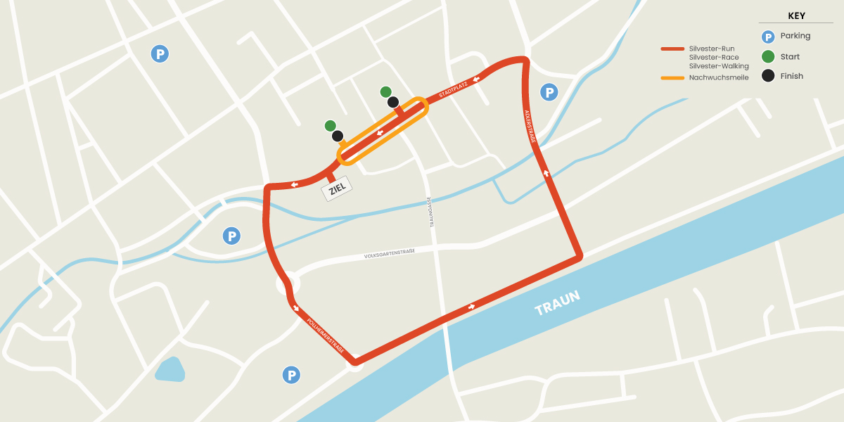 Streckenplan Welser Silvesterlauf Streckenplan Welser Silvesterlauf